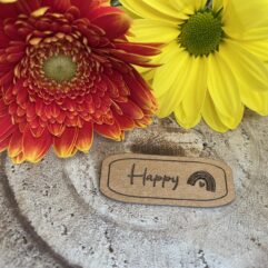SnapPap Label zum Aufnähen "Happy"